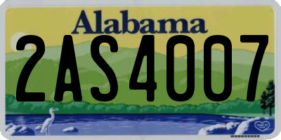 AL license plate 2AS4007