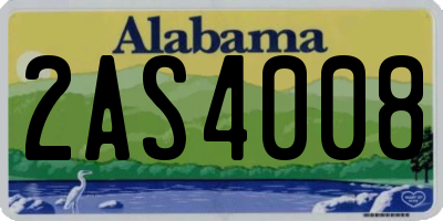 AL license plate 2AS4008