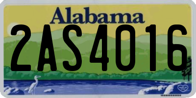 AL license plate 2AS4016