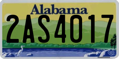 AL license plate 2AS4017