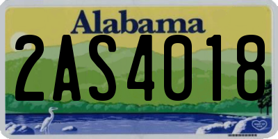 AL license plate 2AS4018