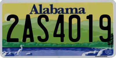 AL license plate 2AS4019