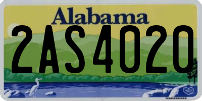 AL license plate 2AS4020