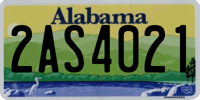 AL license plate 2AS4021