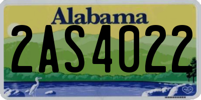AL license plate 2AS4022