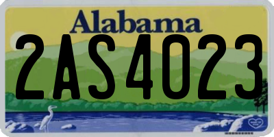 AL license plate 2AS4023
