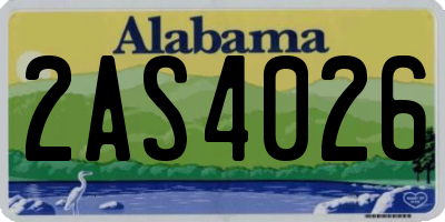 AL license plate 2AS4026