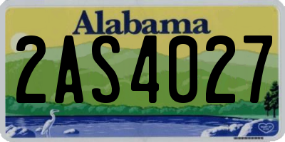 AL license plate 2AS4027