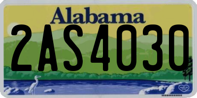 AL license plate 2AS4030