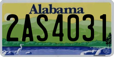 AL license plate 2AS4031
