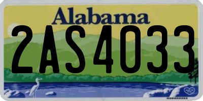 AL license plate 2AS4033