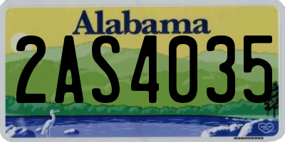 AL license plate 2AS4035