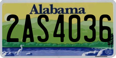 AL license plate 2AS4036