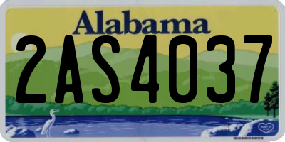 AL license plate 2AS4037