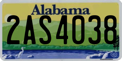 AL license plate 2AS4038