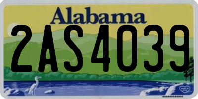 AL license plate 2AS4039