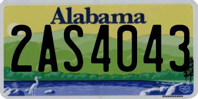 AL license plate 2AS4043