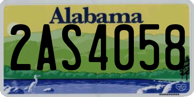 AL license plate 2AS4058