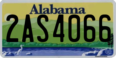 AL license plate 2AS4066