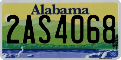 AL license plate 2AS4068