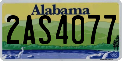 AL license plate 2AS4077