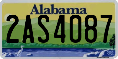AL license plate 2AS4087