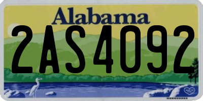 AL license plate 2AS4092