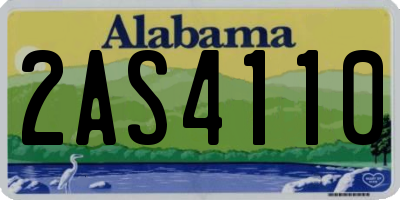 AL license plate 2AS4110