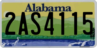 AL license plate 2AS4115