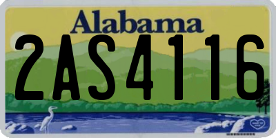AL license plate 2AS4116