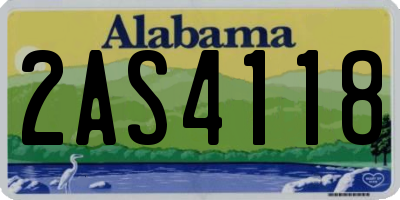 AL license plate 2AS4118