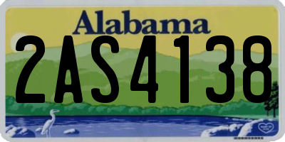 AL license plate 2AS4138
