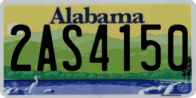 AL license plate 2AS4150