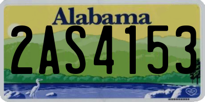 AL license plate 2AS4153