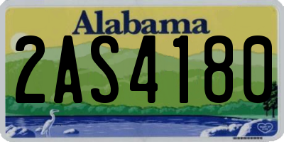 AL license plate 2AS4180