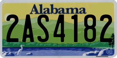 AL license plate 2AS4182