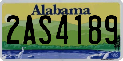 AL license plate 2AS4189