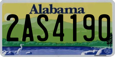 AL license plate 2AS4190