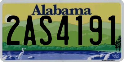 AL license plate 2AS4191