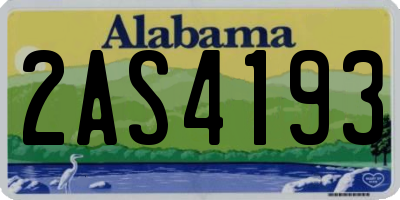 AL license plate 2AS4193