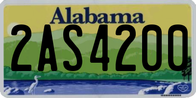 AL license plate 2AS4200