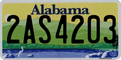 AL license plate 2AS4203