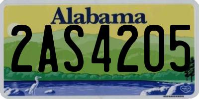 AL license plate 2AS4205
