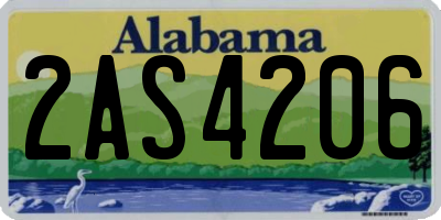AL license plate 2AS4206