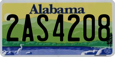 AL license plate 2AS4208