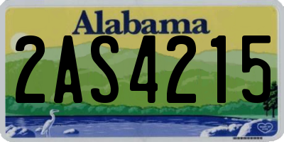 AL license plate 2AS4215