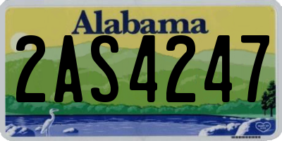 AL license plate 2AS4247