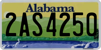 AL license plate 2AS4250