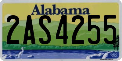 AL license plate 2AS4255