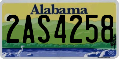 AL license plate 2AS4258